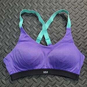 Victoria’s Secret VSX Sport Bra 34B Purple Perforated Racerback